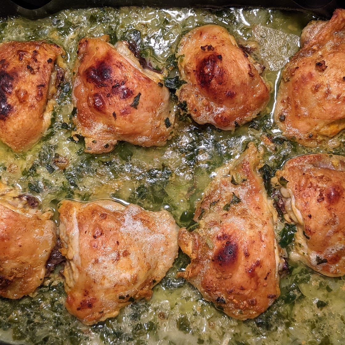Coconut & turmeric baked chicken thighs
