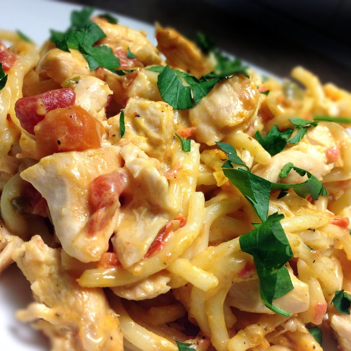 Easy Spicy Southern Chicken Spaghetti
