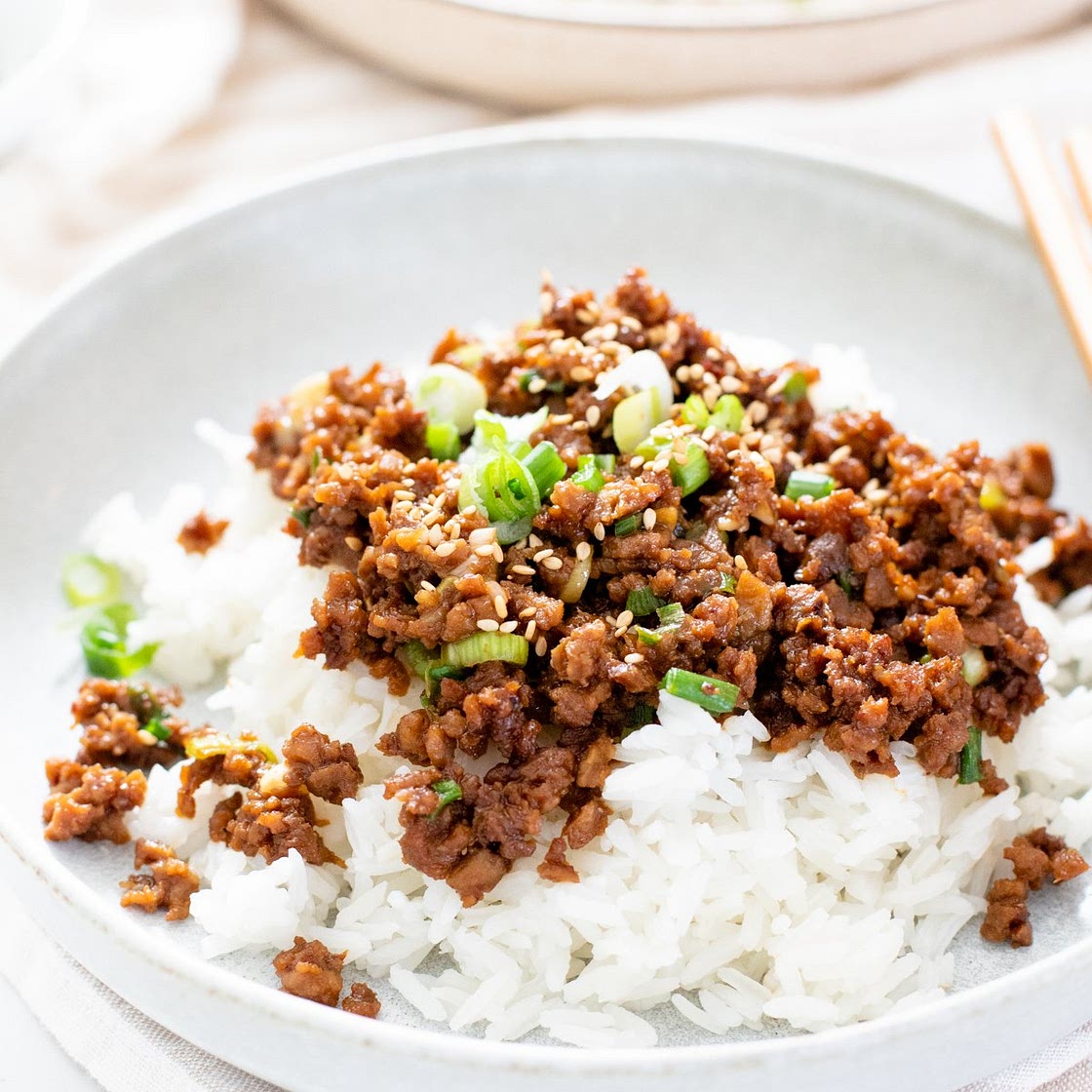 Vegan Korean Beef & Rice Bowls