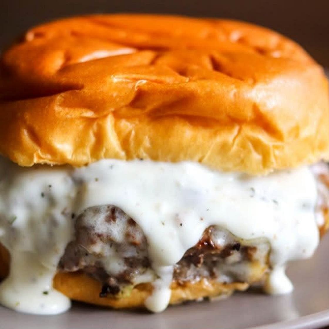 Garlic Overload Burgers with creamy garlic burger sauce