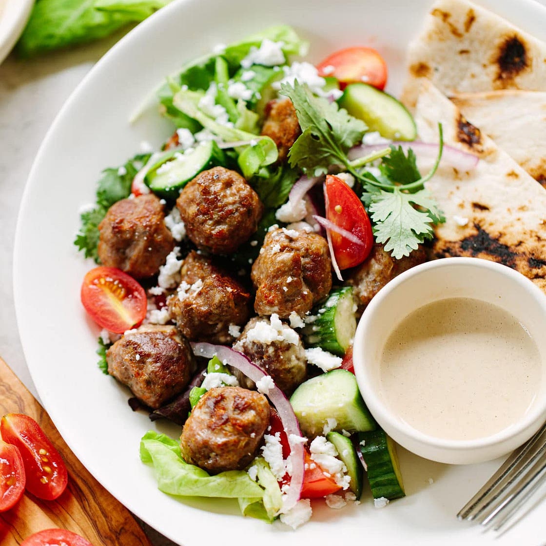 Chicken Gyro Meatball Salad