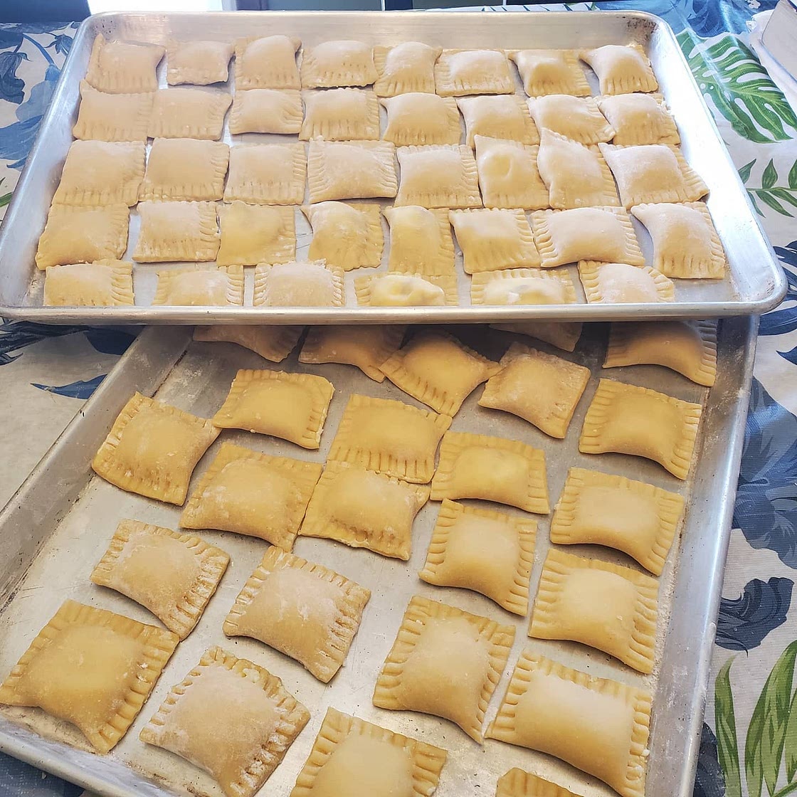 Ravioli stuff with Ricotta and Capicolla