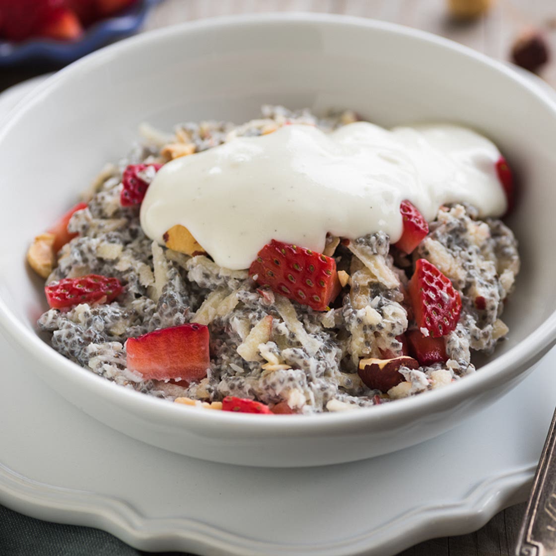 Chia coconut and strawberry cereal