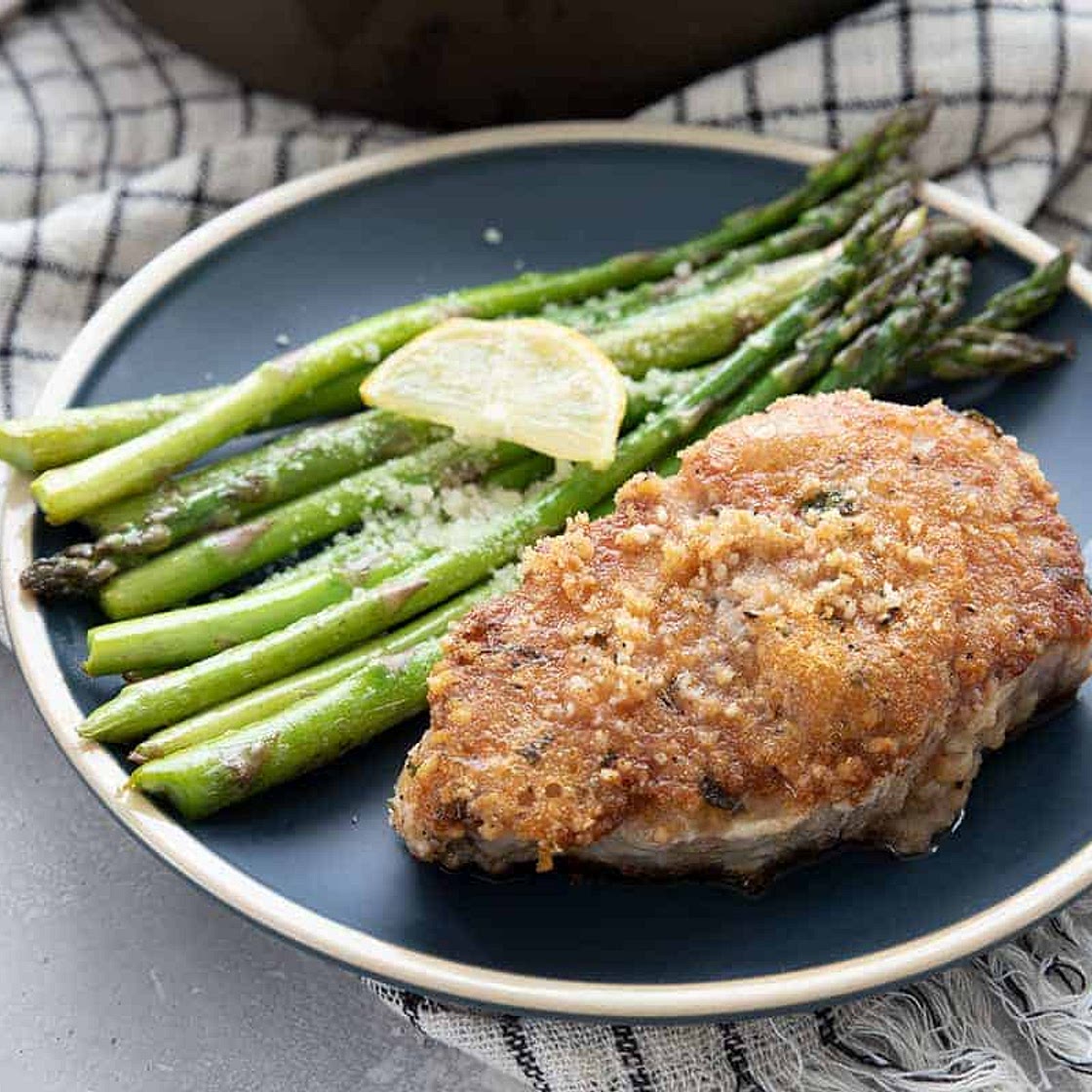 Keto Parmesan Crusted Pork Chops