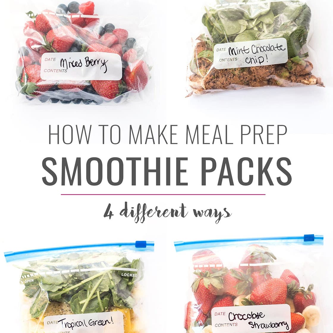 4 Easy Meal Prep Smoothies