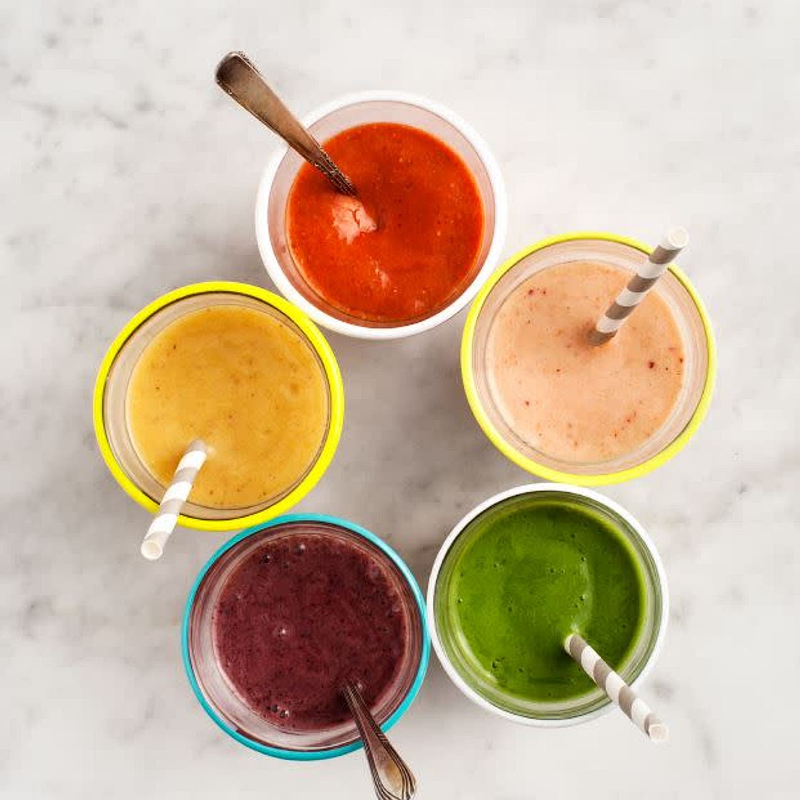Meal Prep Rainbow Breakfast Smoothies
