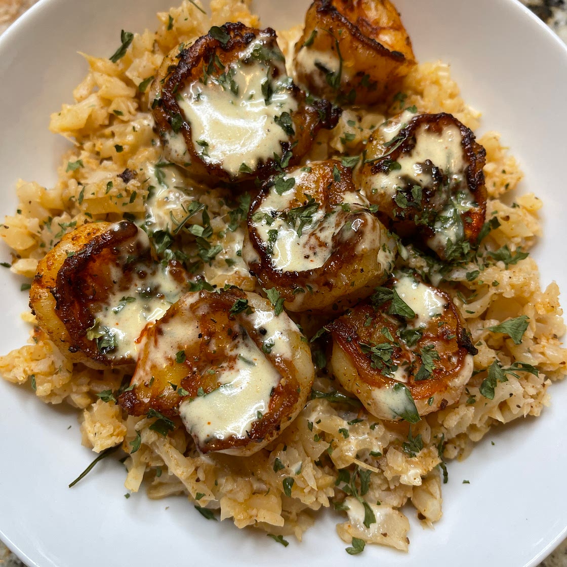 Cajun Shrimp & Cauliflower Rice w/ Cajun Cream Sauce