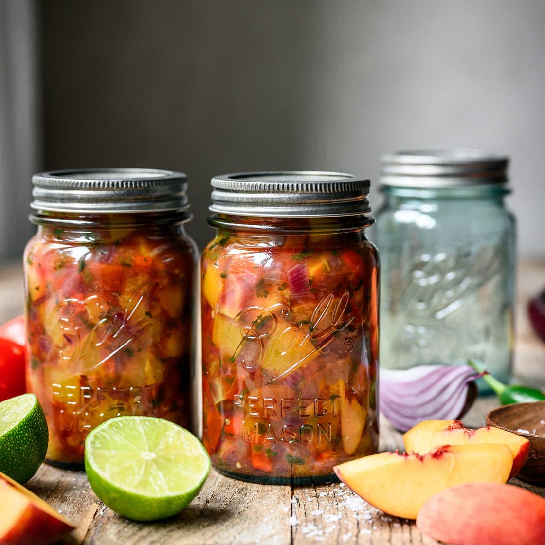 Fire Roasted Tomato and Peach Salsa