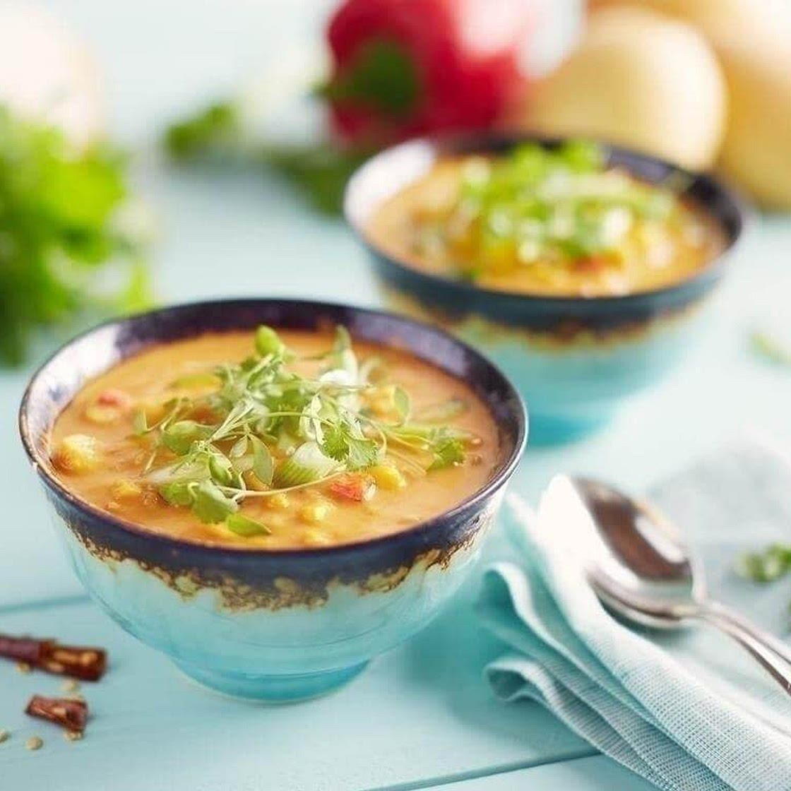 Potato Corn Chowder

with quinoa salad