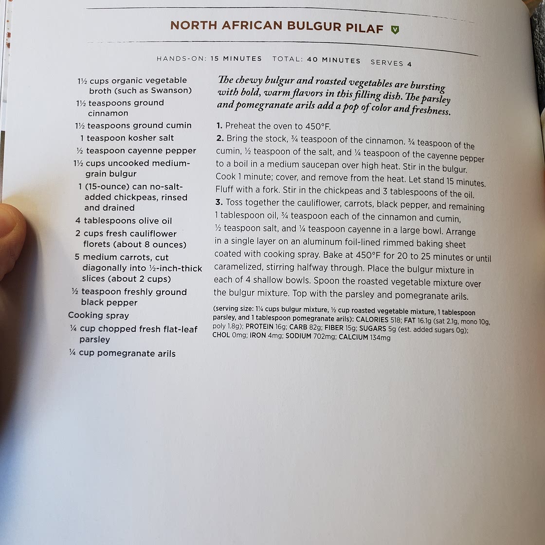 North African bulgur pilaf