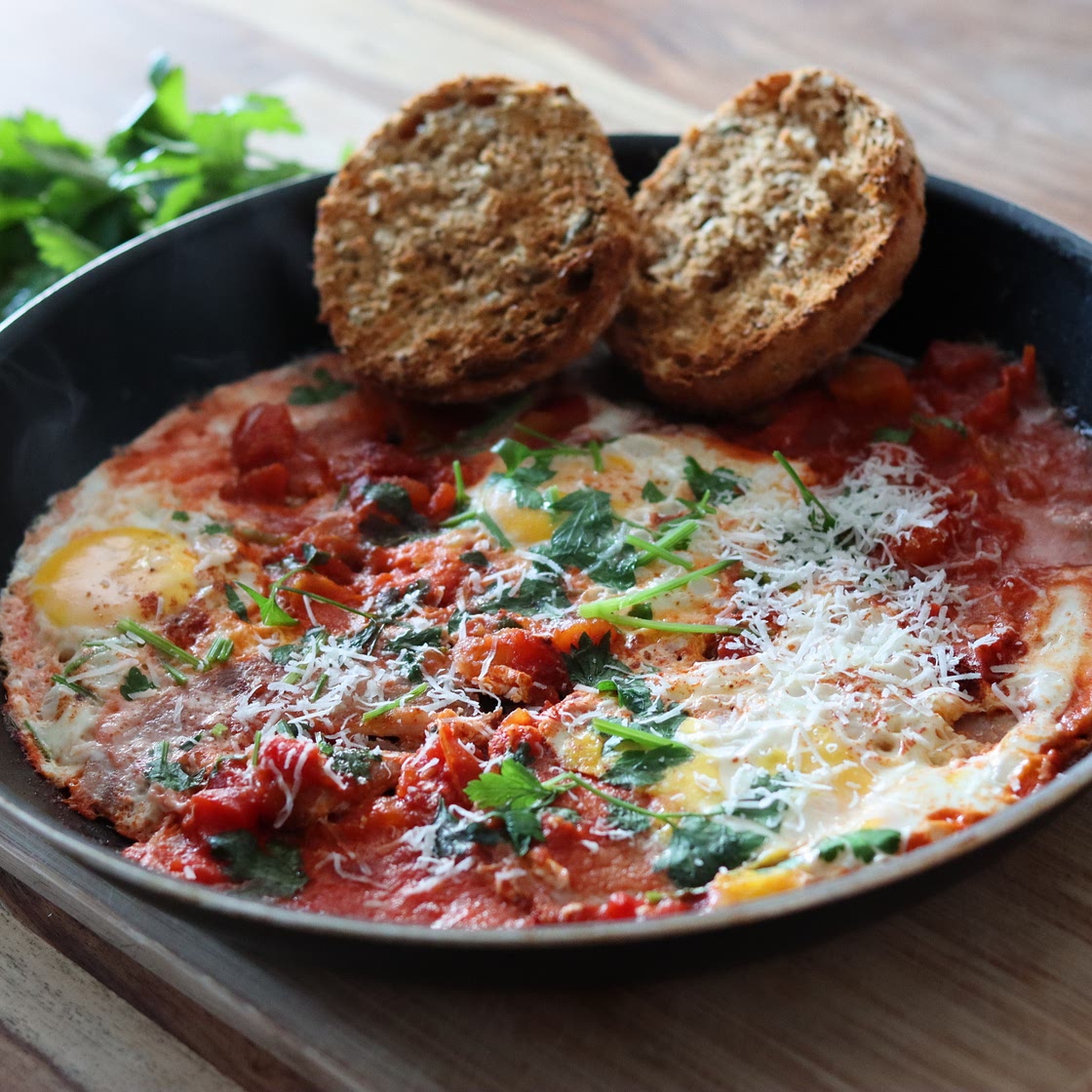 Shakshuka with bacon