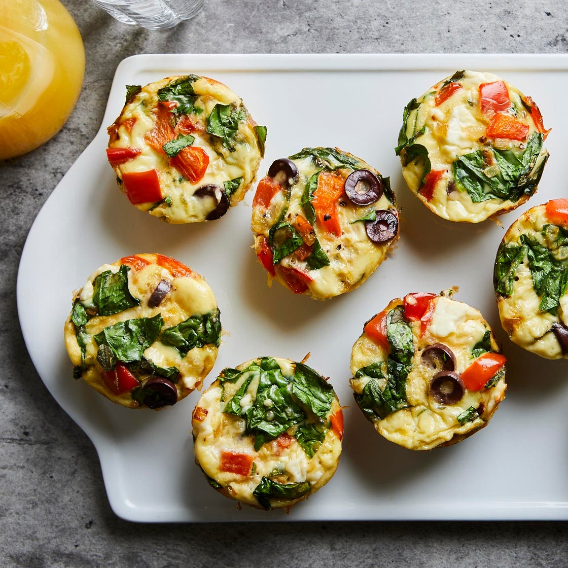 Muffin-Tin Omelets with Feta & Peppers