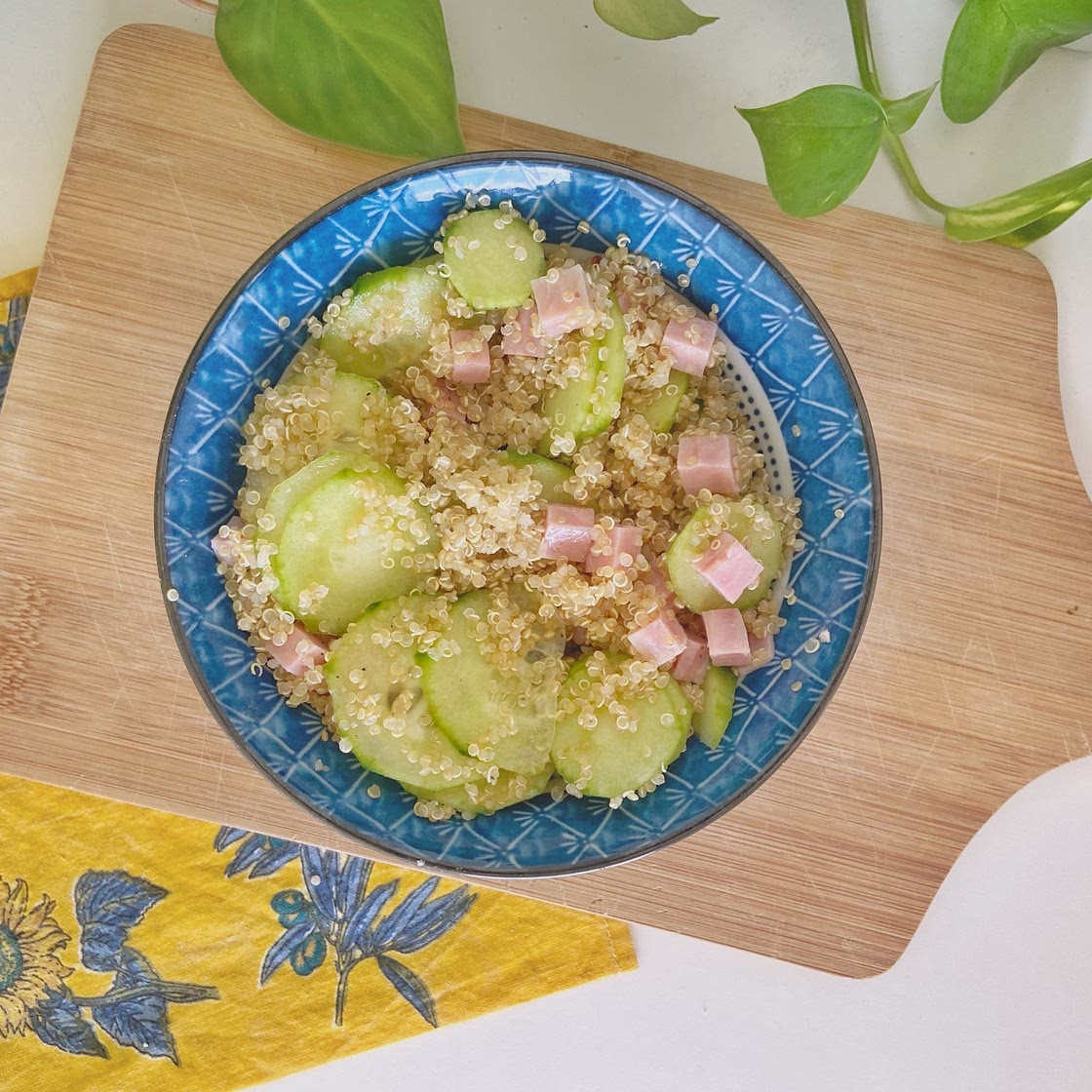 Salade quinoa concombre et jambon 🥒