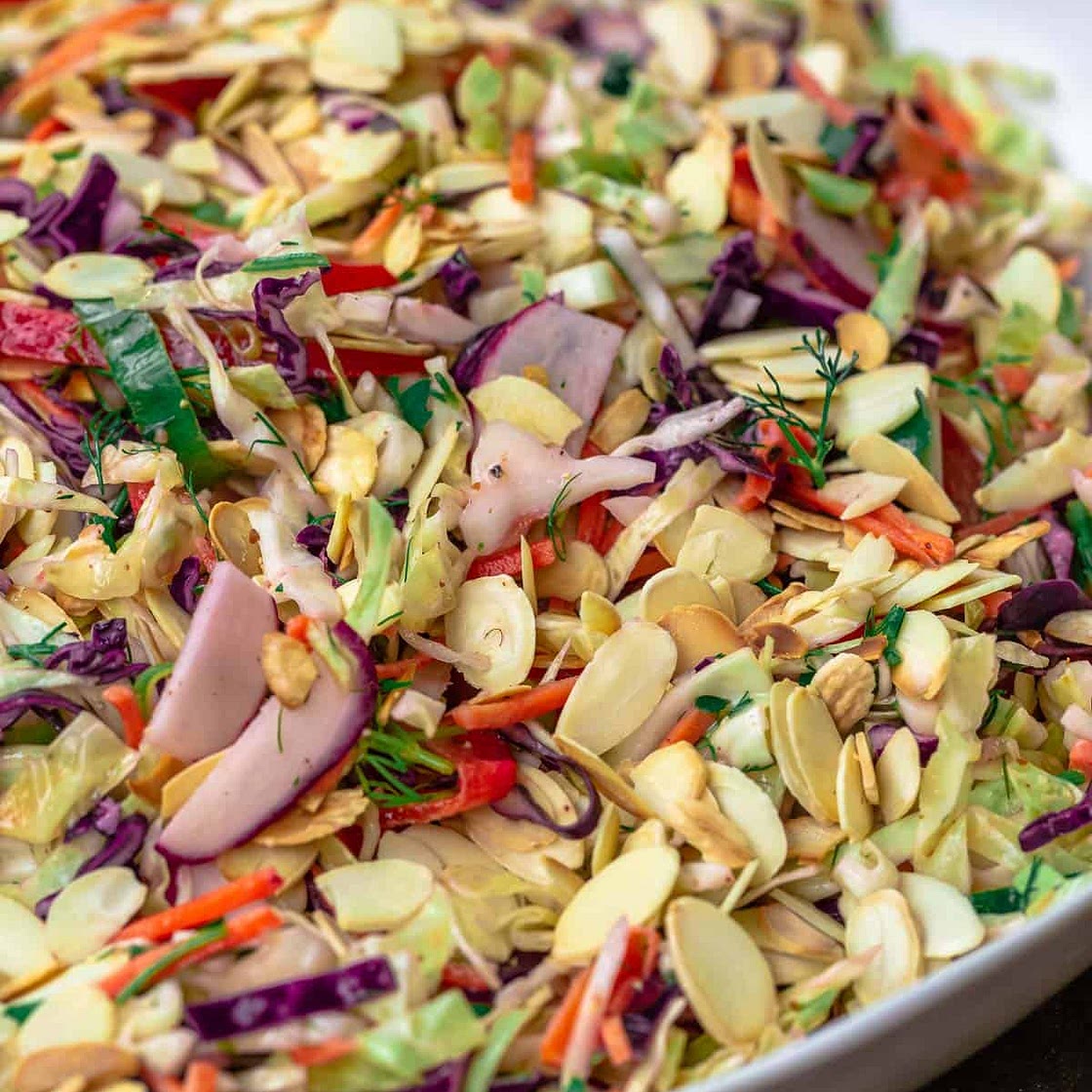 Mediterranean Cabbage Salad (No Mayo Coleslaw)
