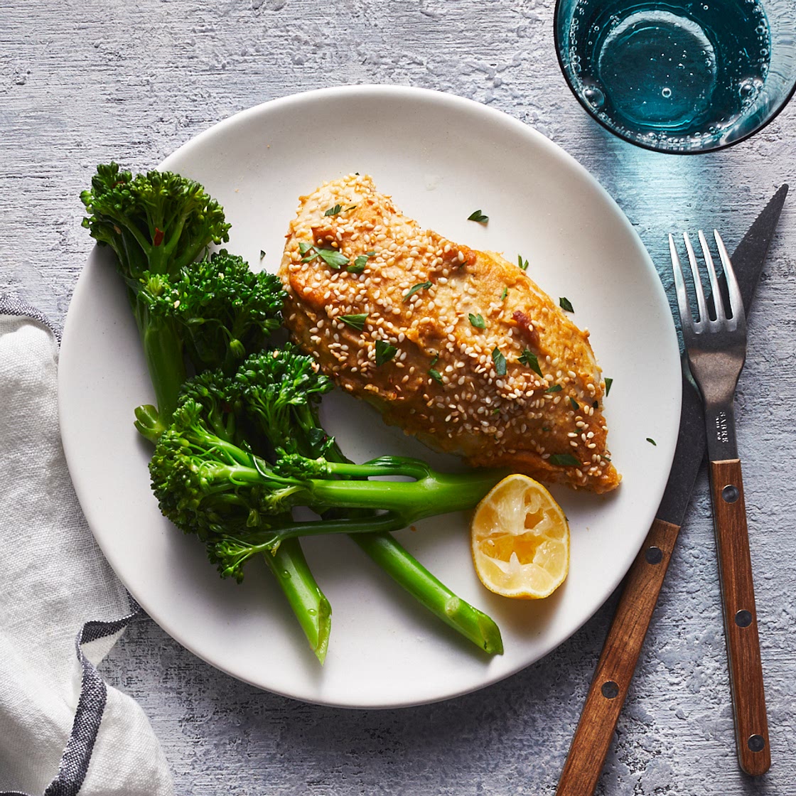 Hummus-Crusted Chicken