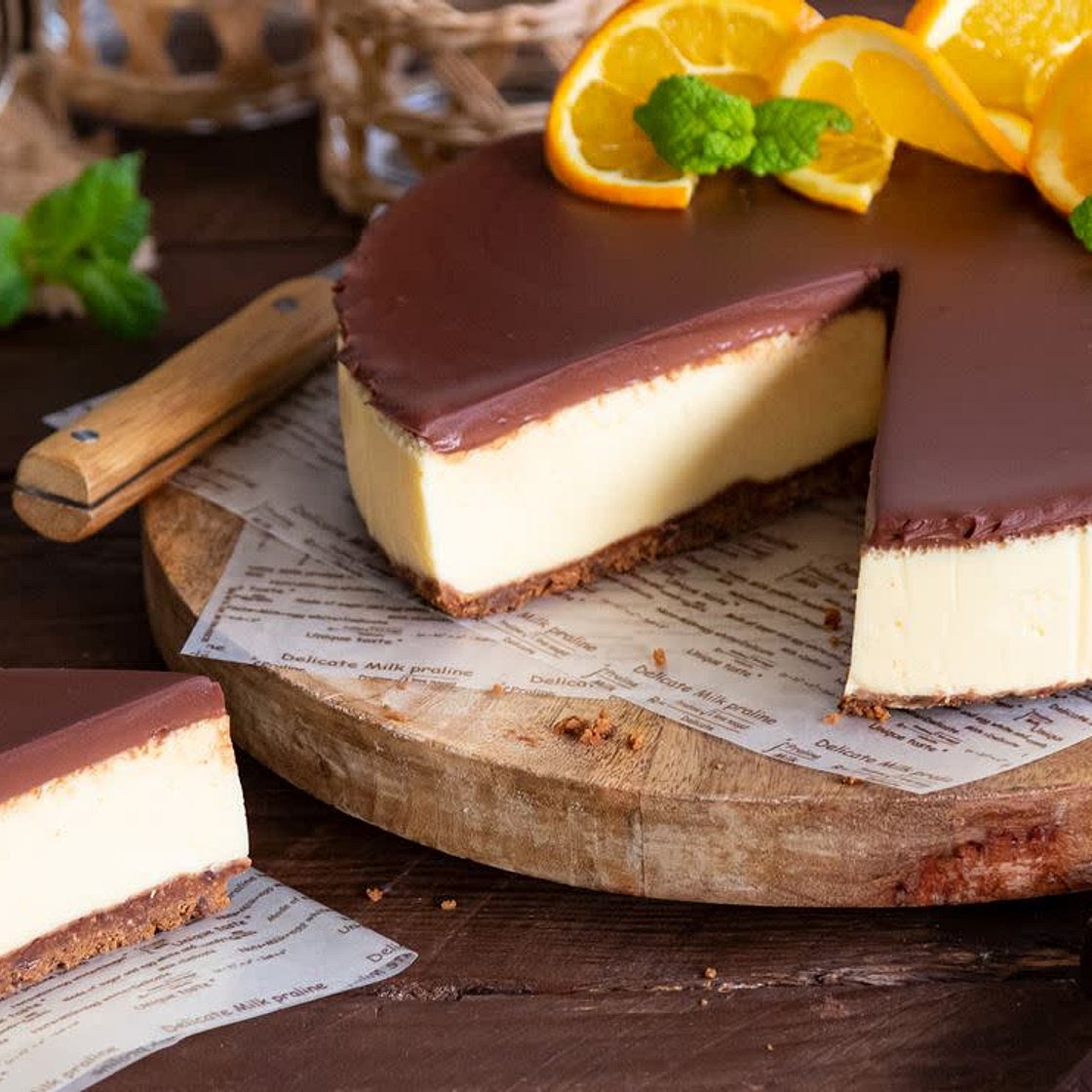 Tarta de naranja y chocolate