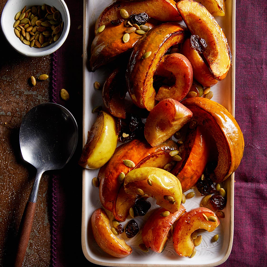 Roasted Squash & Apples with Dried Cherries & Pepitas