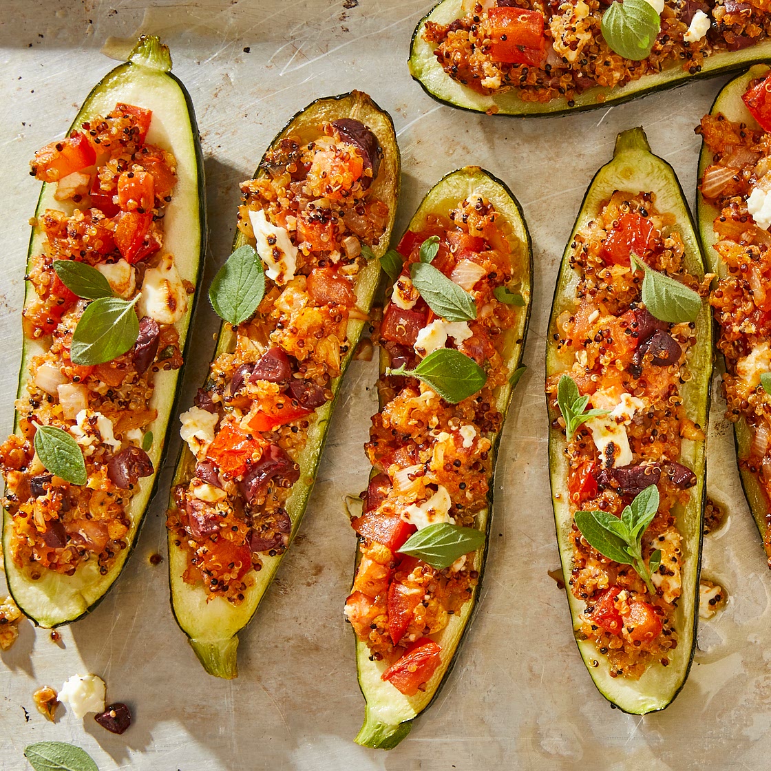 Greek Vegetarian Stuffed Zucchini