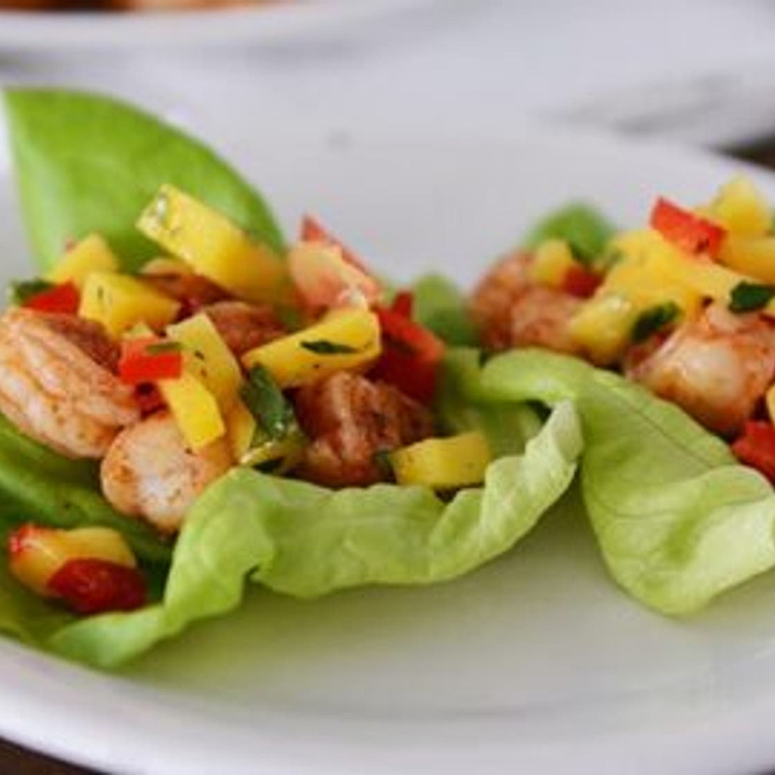 Shrimp and Mango Salsa Lettuce Wraps