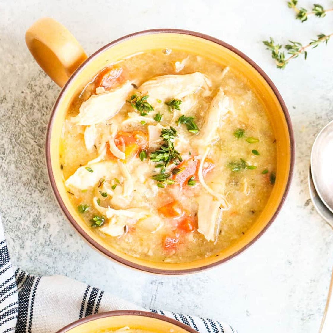 Instant Pot Chicken Cauliflower Rice Soup