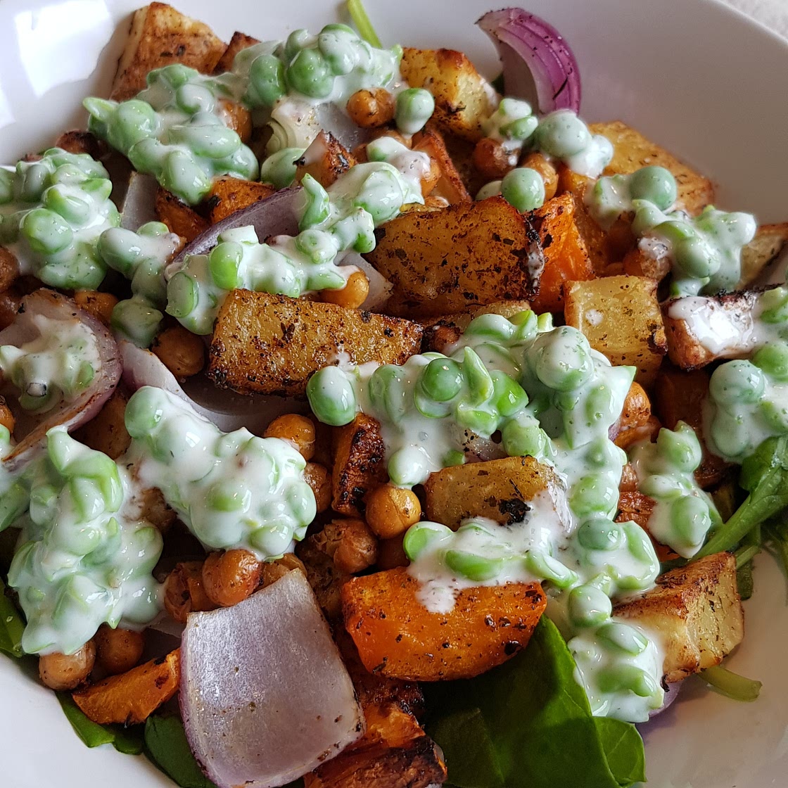 Roasted Vegetable Salad with Crispy Chickpeas