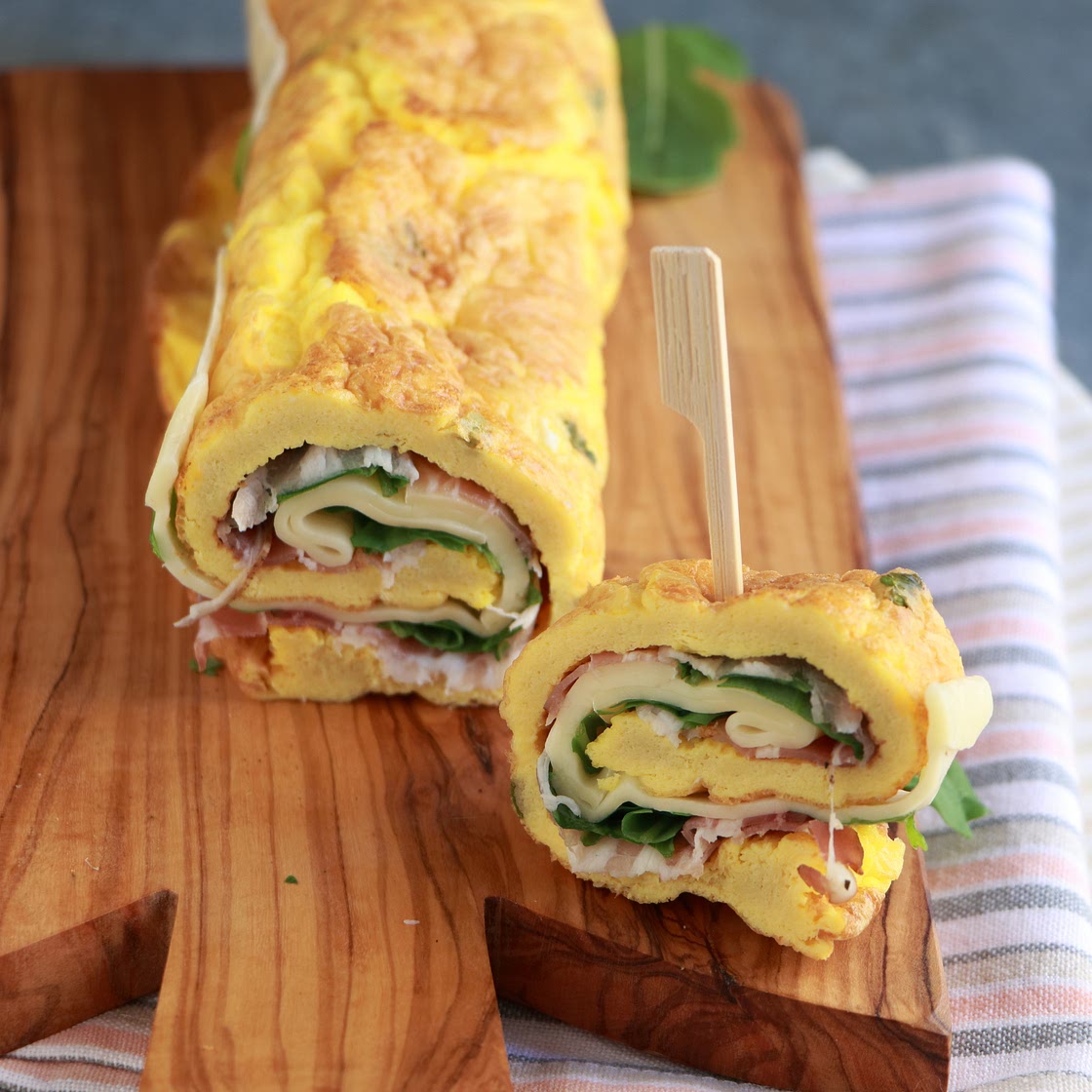 Rotolo di frittata farcito freddo