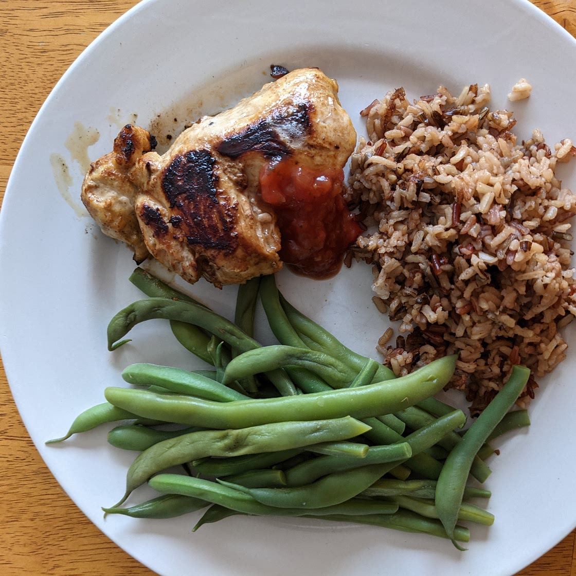 Mango Chicken with Tea-Infused Rice and Green Beans