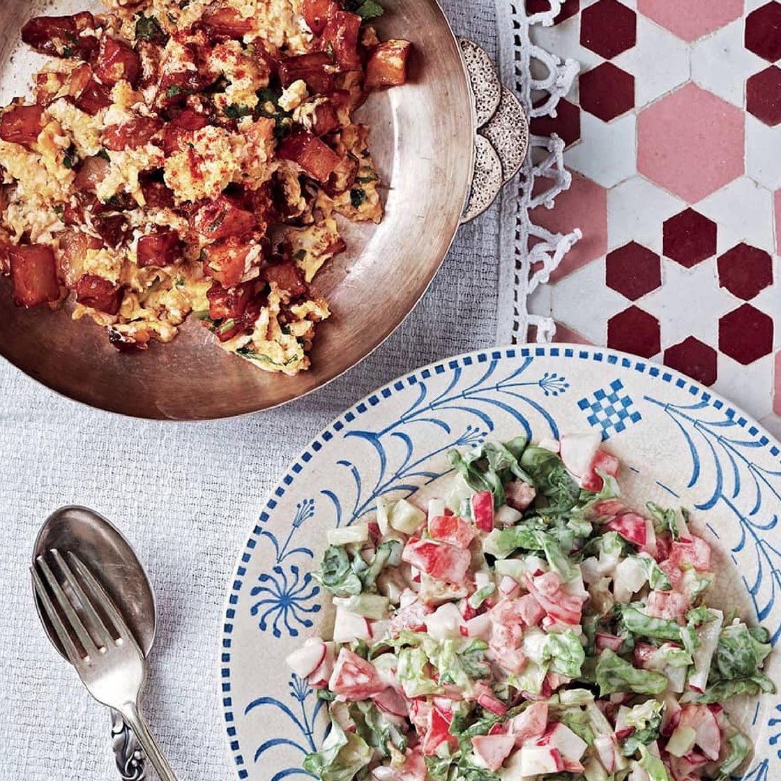 Mixed Vegetable Salad with Tahini Dressing