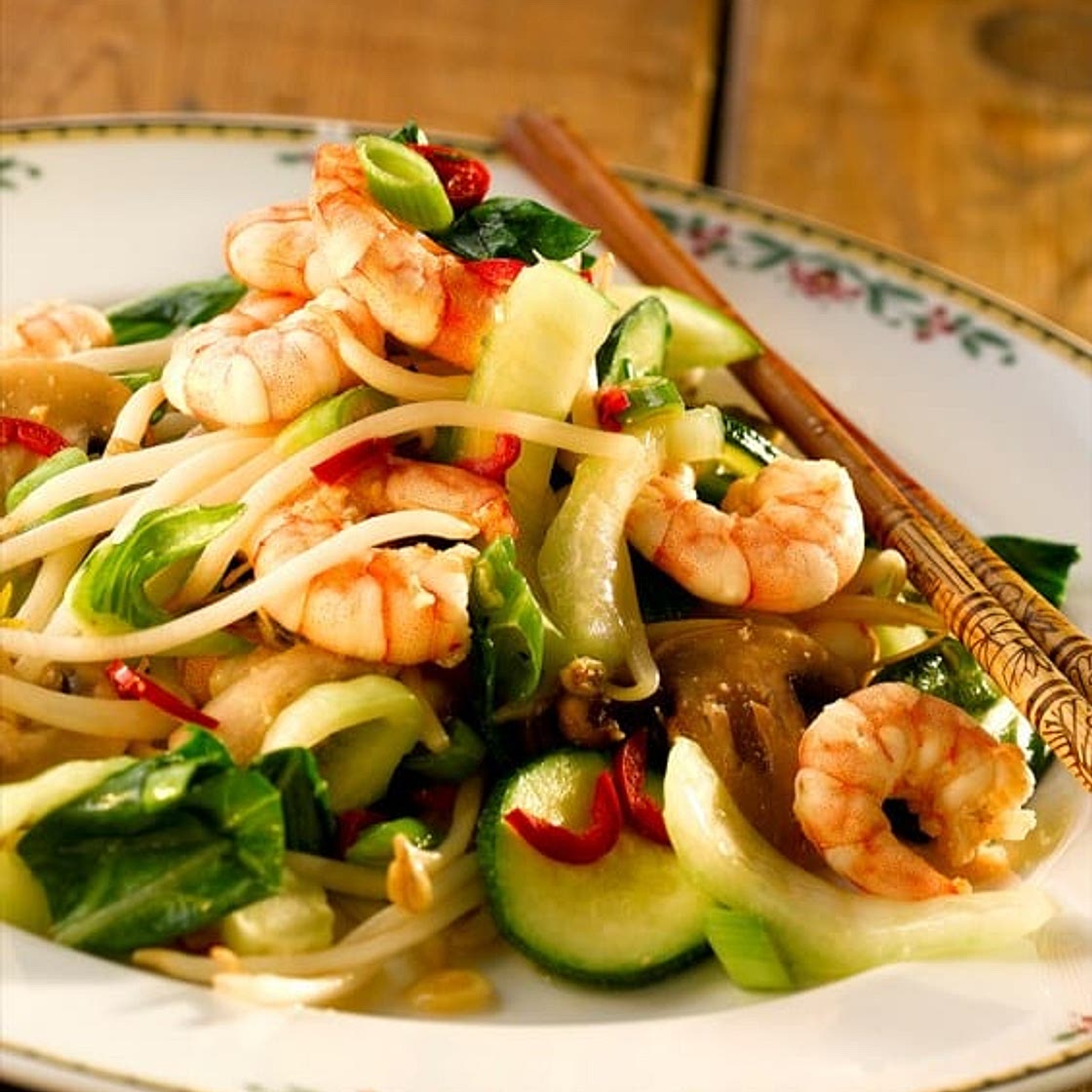 Prawn, Chilli & Garlic Stir-fry with Noodles