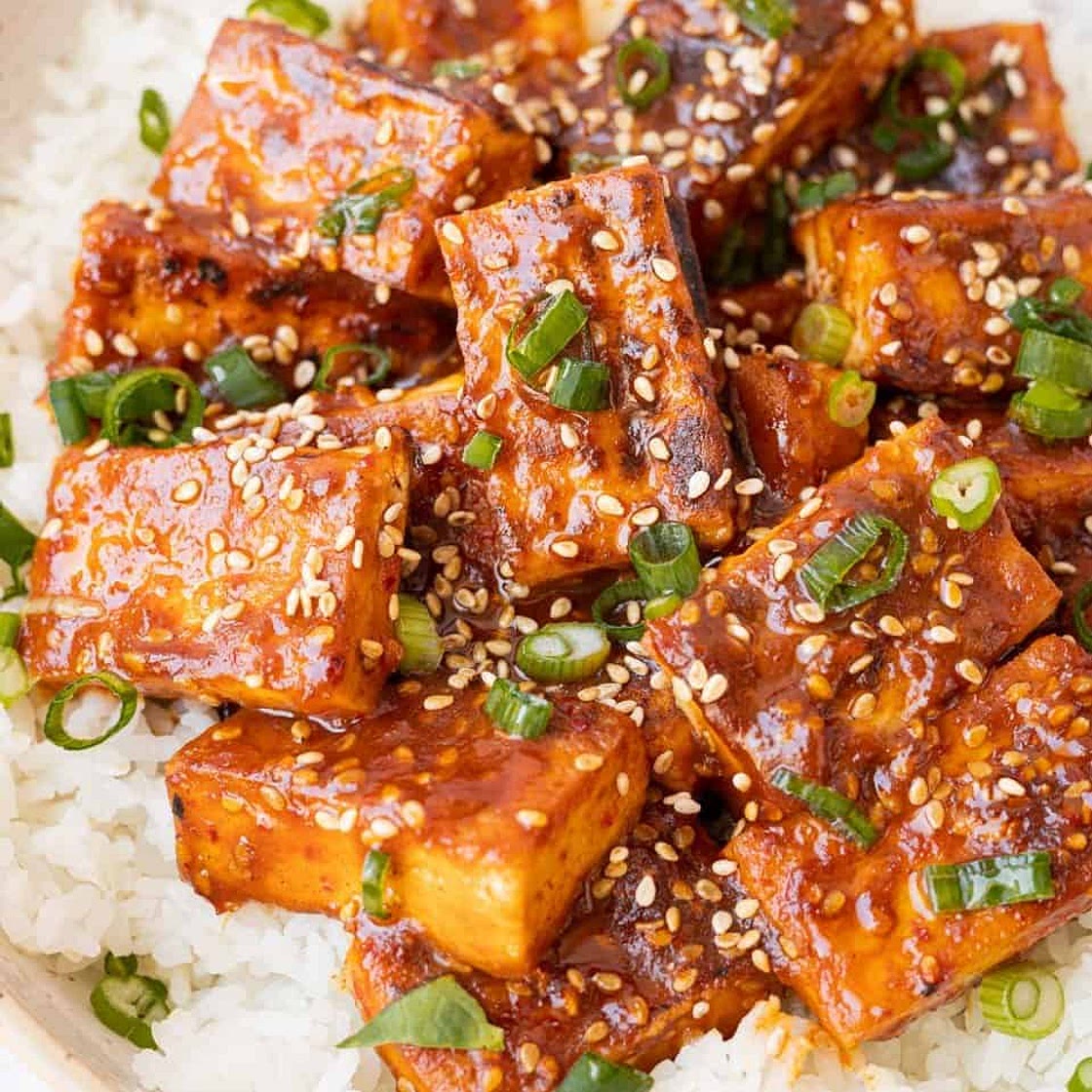 Spicy Gochujang Sesame Tofu (30-min. Recipe)