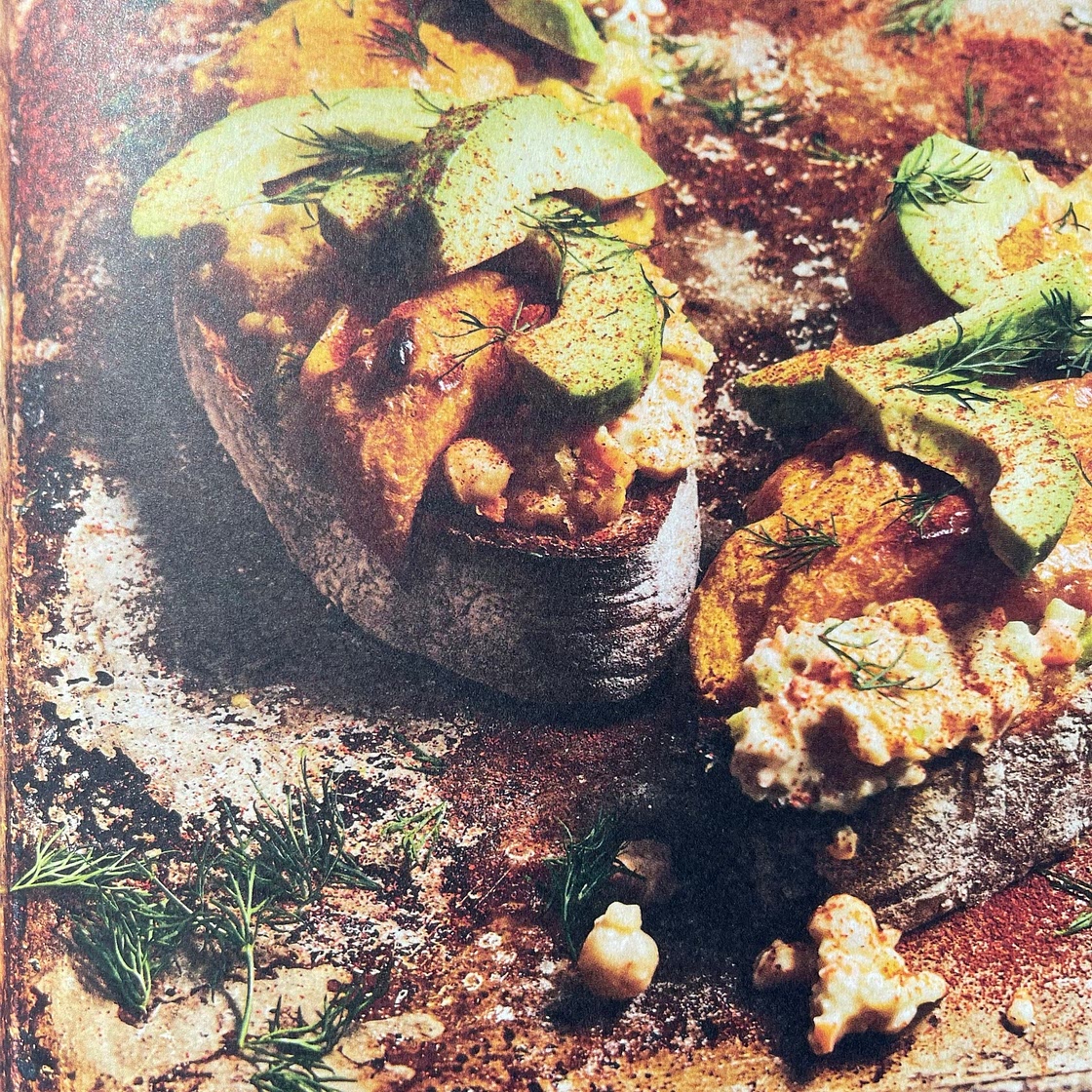 Chickpea Tuna Melt with Avocado and Dill