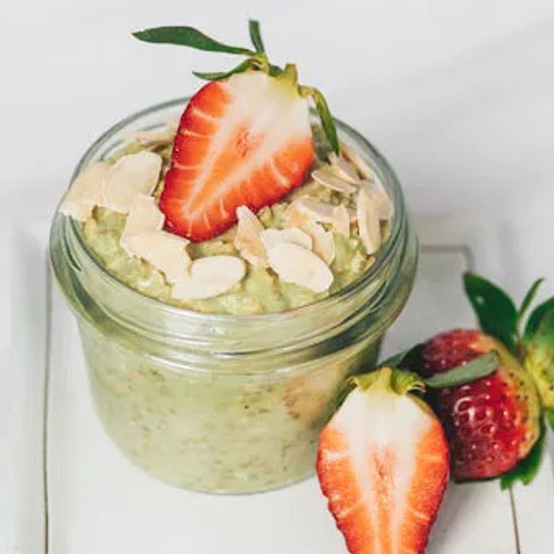 Strawberry Matcha Overnight Oats