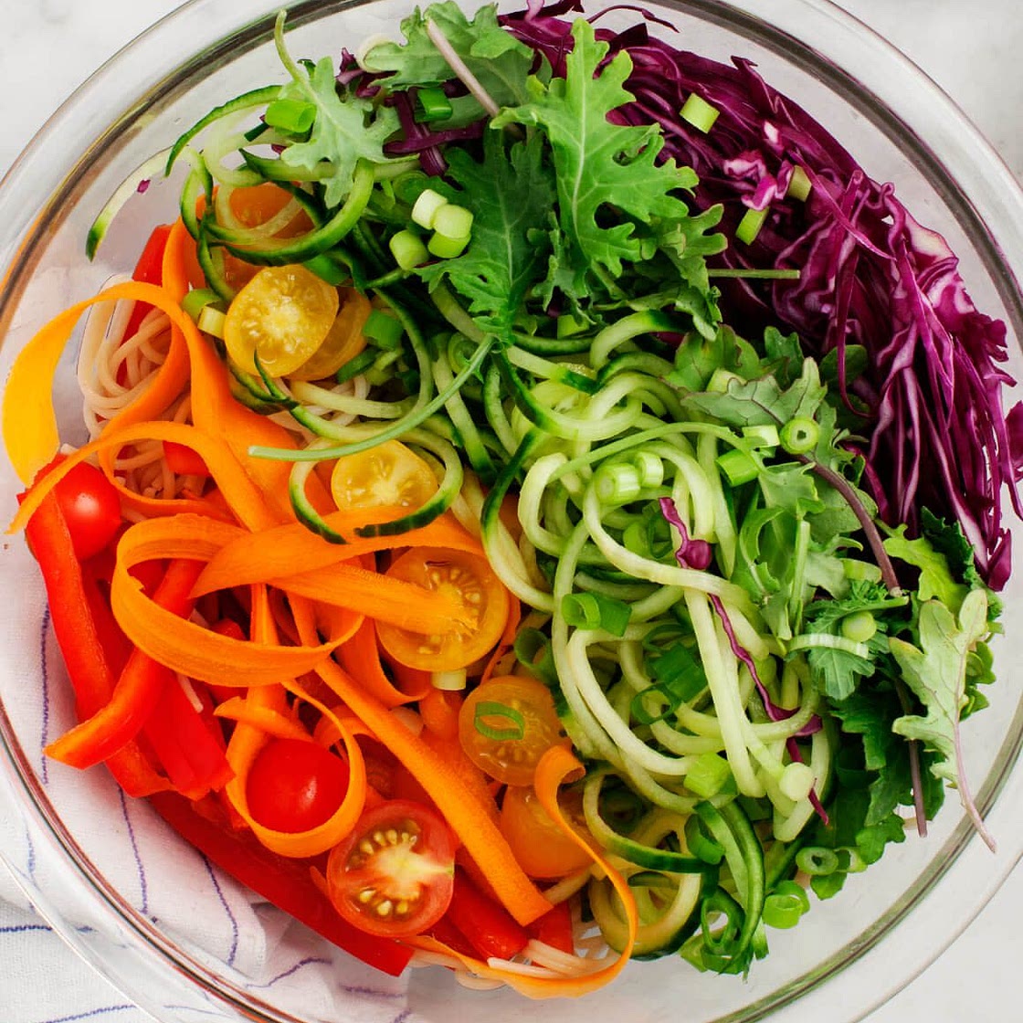 Rainbow Bowls w/ Almond-Ginger Dressing