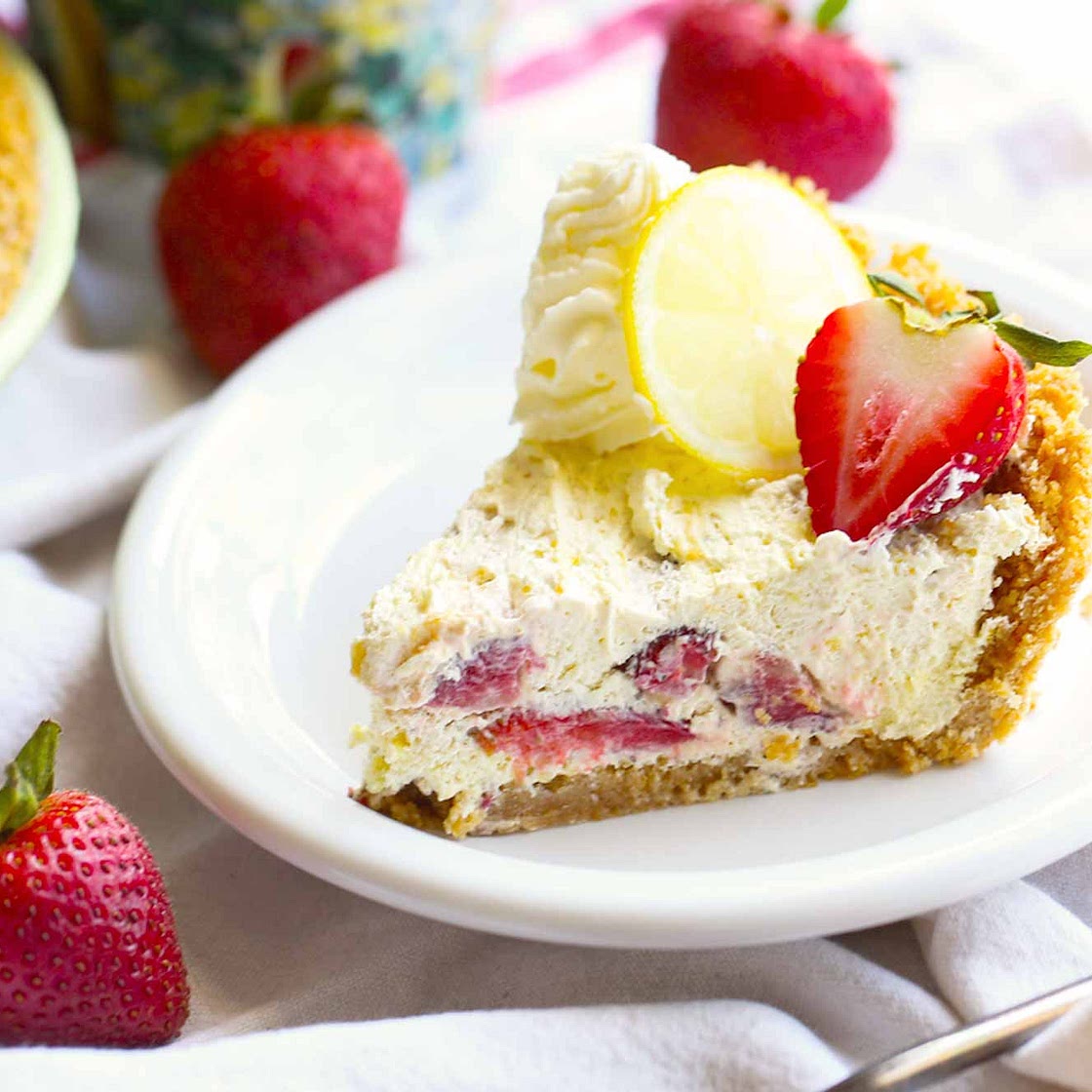 Strawberry Lemon Icebox Pie