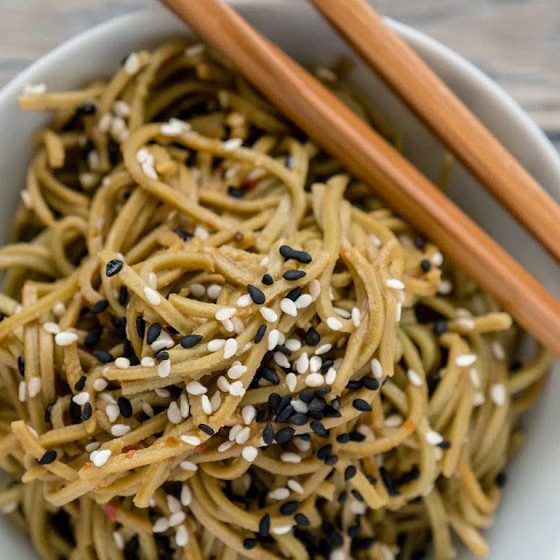 Sesame Ginger Edamame Spaghetti