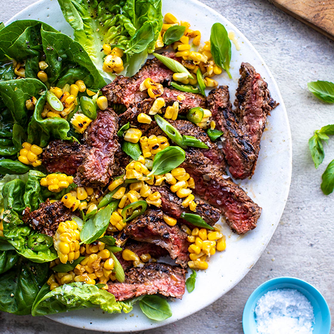 Steak Platter with Basil & Sweetcorn