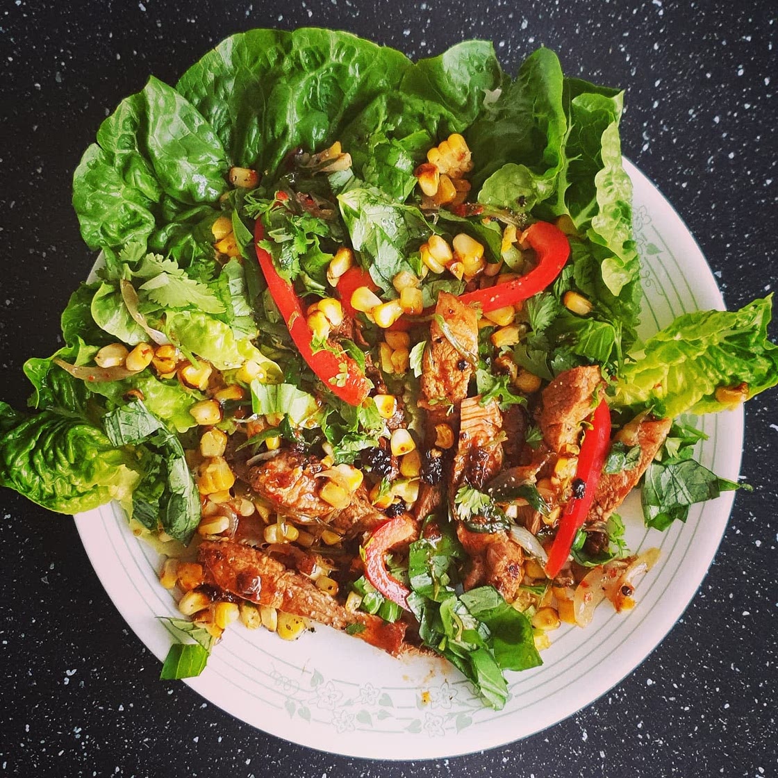 Steak Platter with Basil & Sweetcorn
