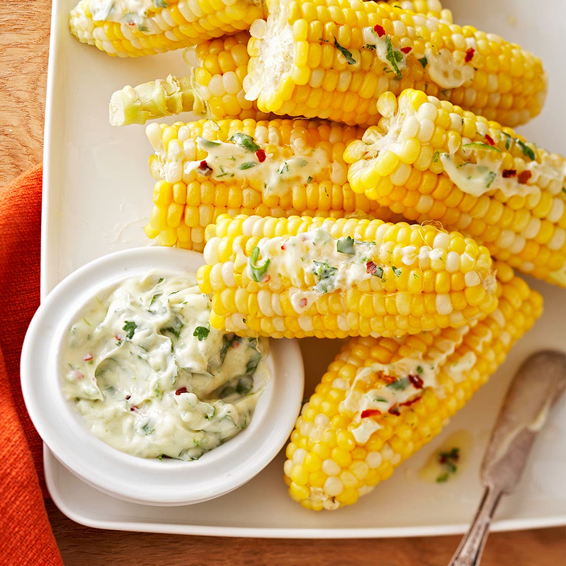 Corn on the Cob with Cilantro-Lime Butter