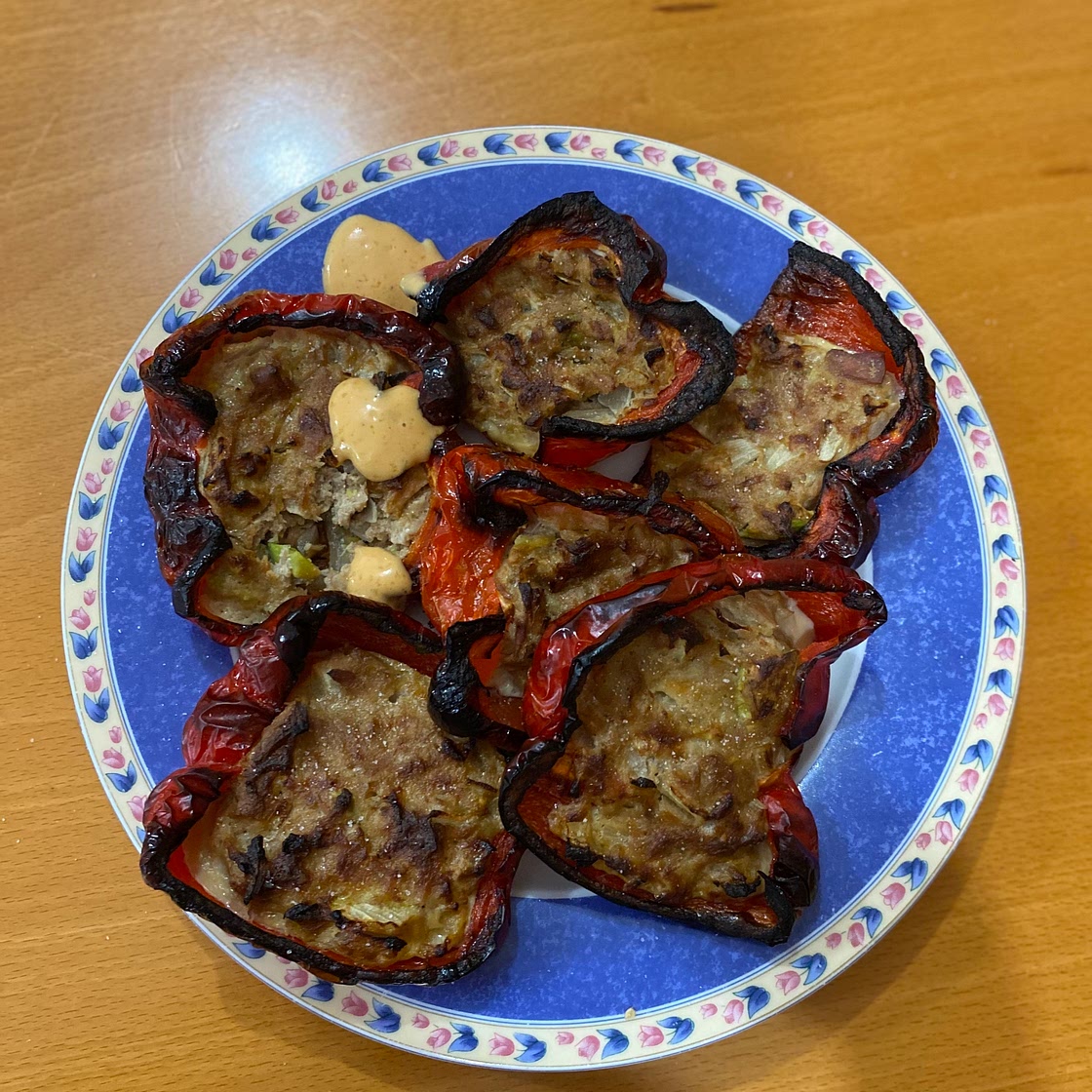 Low Carb Buffalo Tuna Melts in Bell Peppers