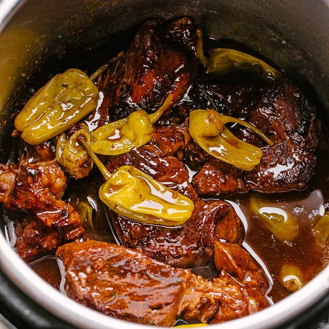 Instant Pot Mississippi Pot Roast and potatoes