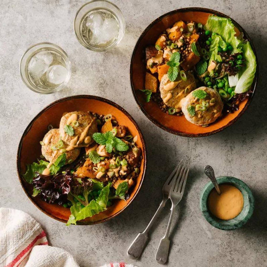 Bunless Moroccan Chicken Burgers
