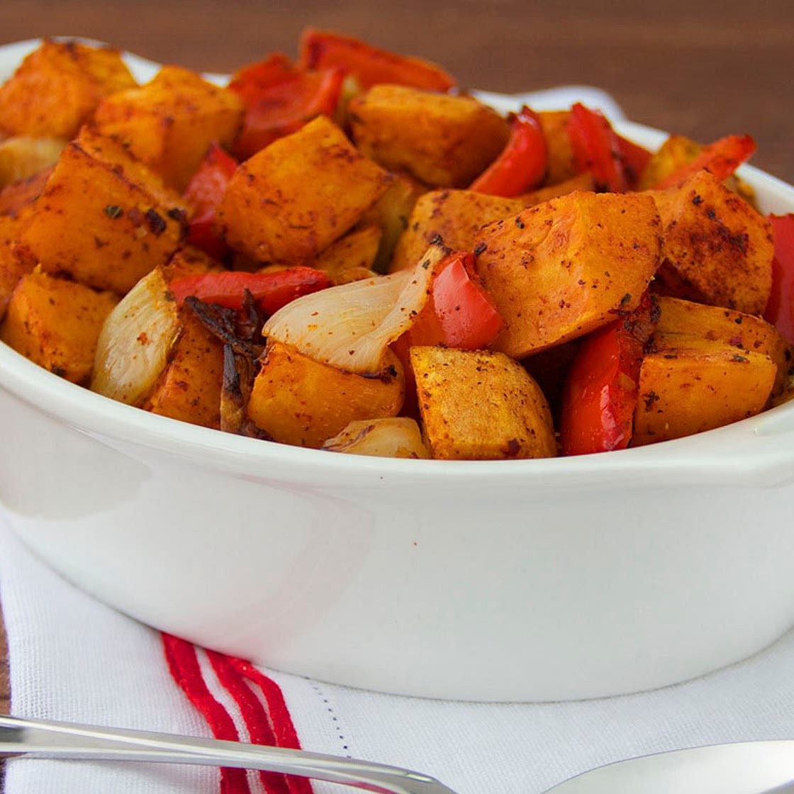 Roasted Sweet Potatoes and Peppers