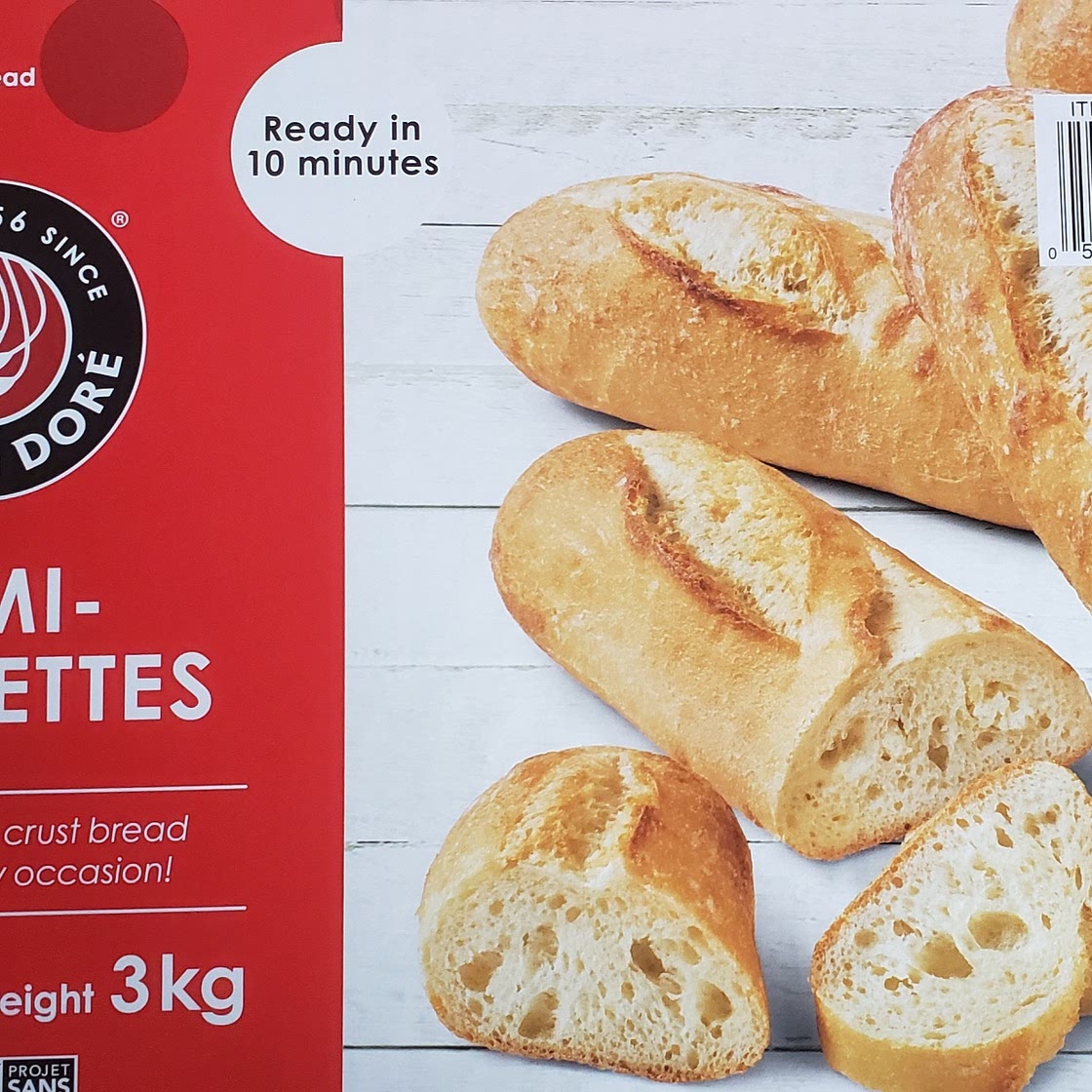 Demi-baguettes Au pain doré