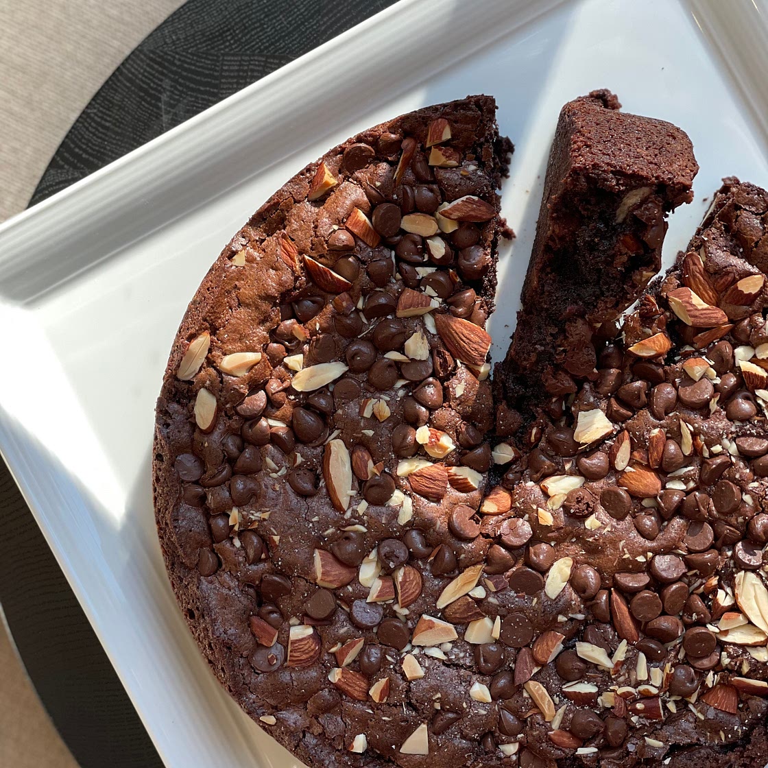Gooey Almond Chocolate Banana Brownies