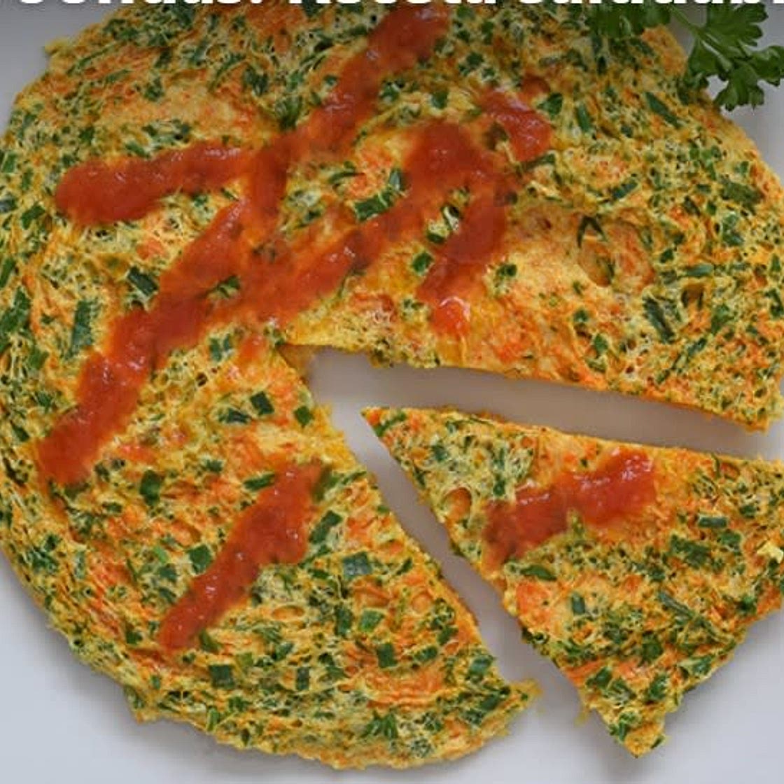Tortilla rápida de hierbas frescas en microondas.