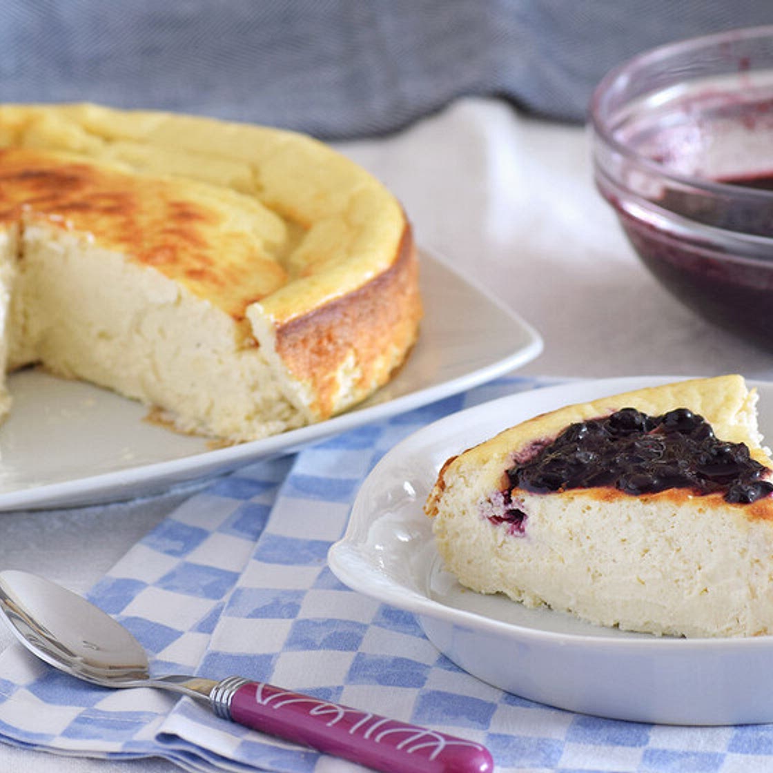 Cheesecake fitness o tarta de queso más ligera.