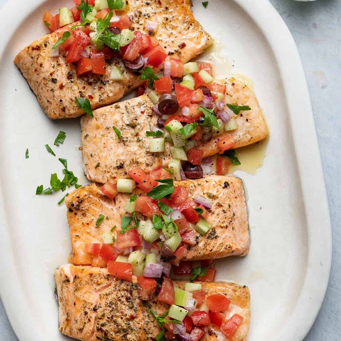 Air Fryer Greek Salmon