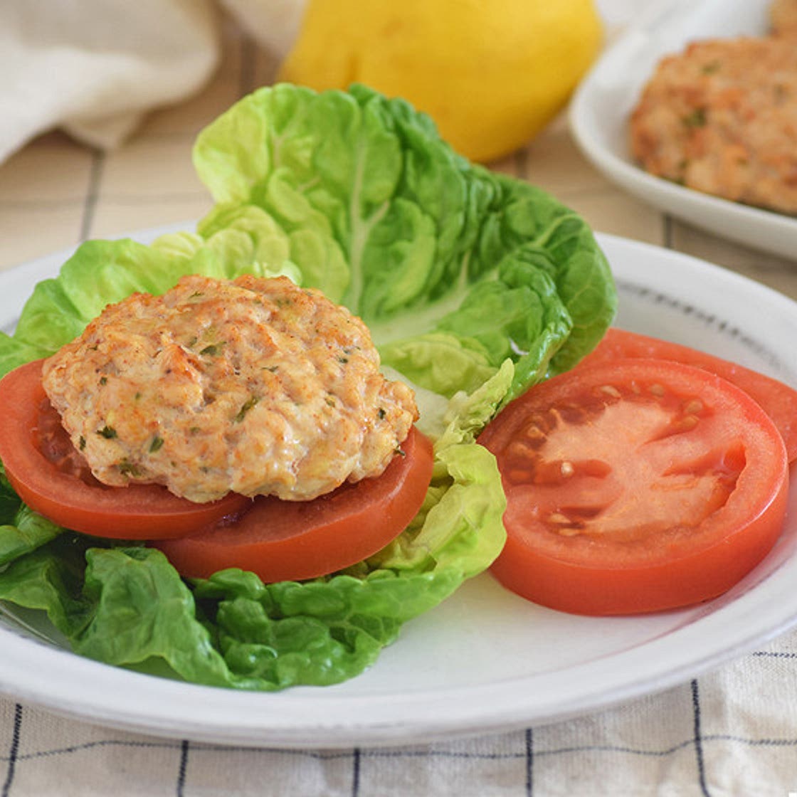 Hamburguesas fit de pollo.