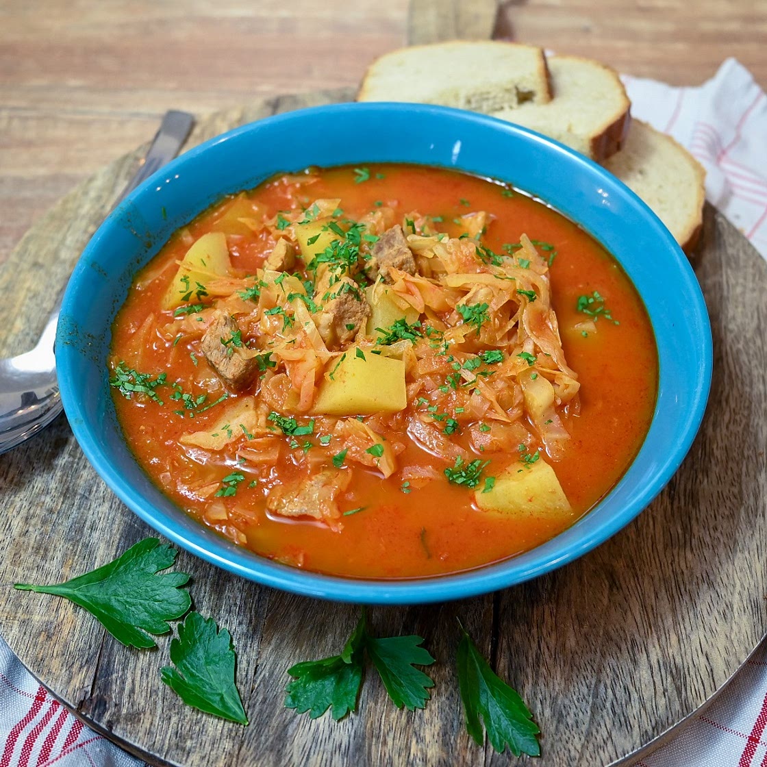 Tomato Soup With Cabbage And Pork Shoulder (Butt)