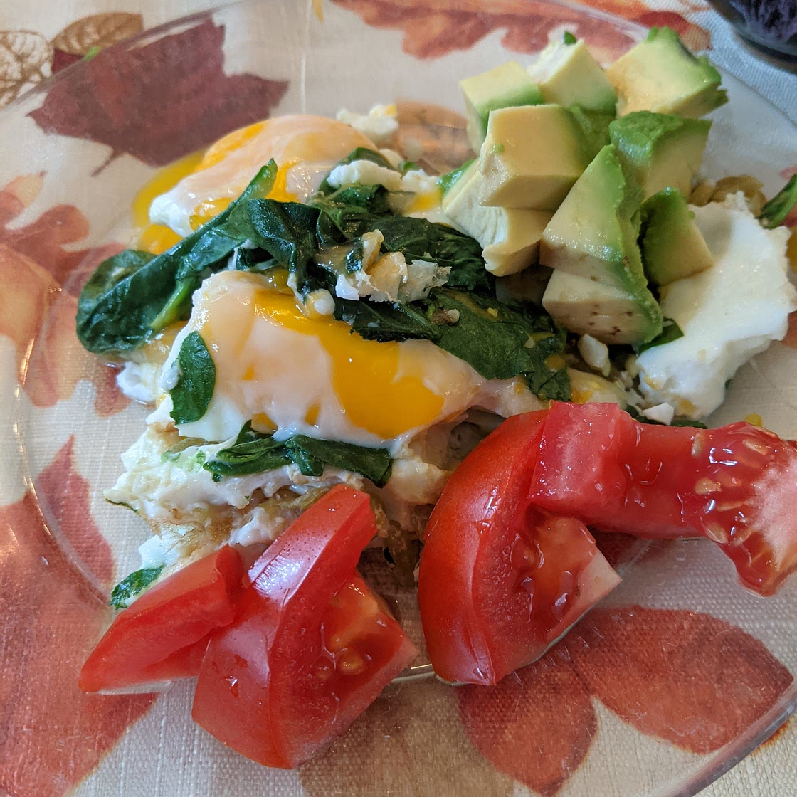 Eggs & spinach & cheese & tomato